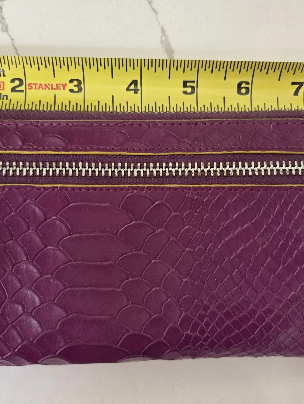 Lodis Wallet Purple Python Snake Print Zip Around Magenta Lime Green Leather